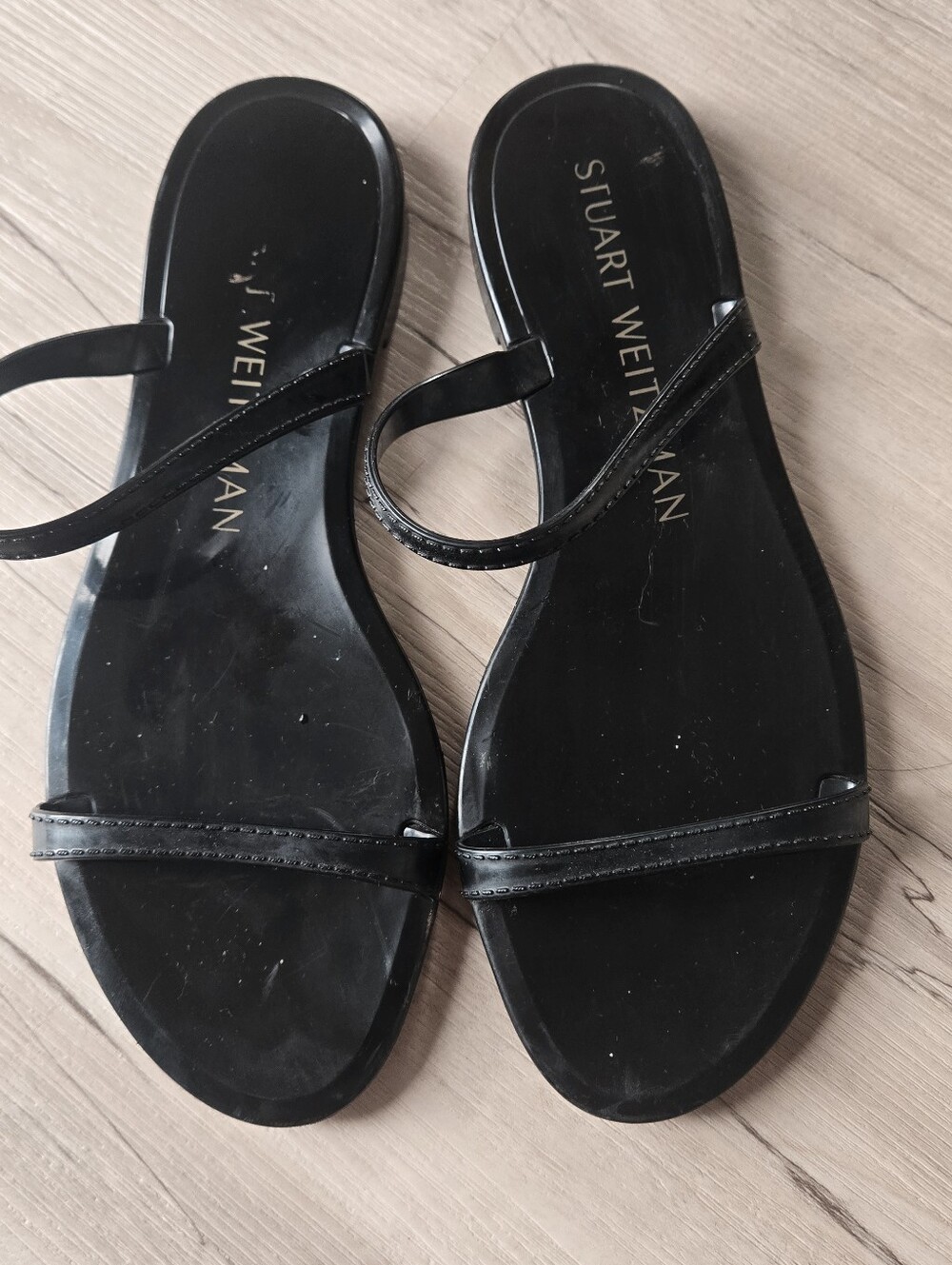 Stuart Weitzman Black Sawyer Slide
